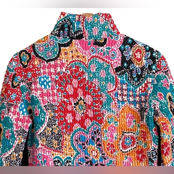 MARKER Colorful Floral Stretchy Full Zip Outdoor Winter Ski Snow Jacket Size 12 - Picture 7 of 14